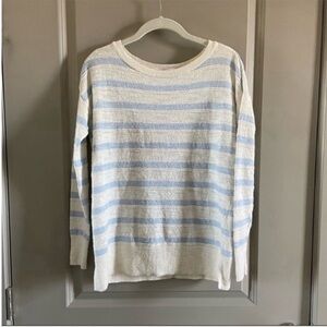 LOFT white and light blue light sweater. Only worn a few times.